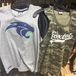 Foxtrot Camo and Panthers Muscle Tees for Women -S